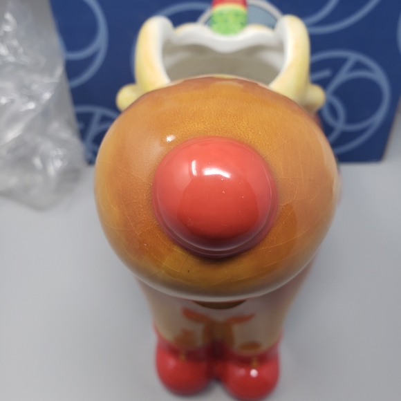 Department 56 Ceramic Red-Nose Reindeer Pitcher - Picture 2 of 11